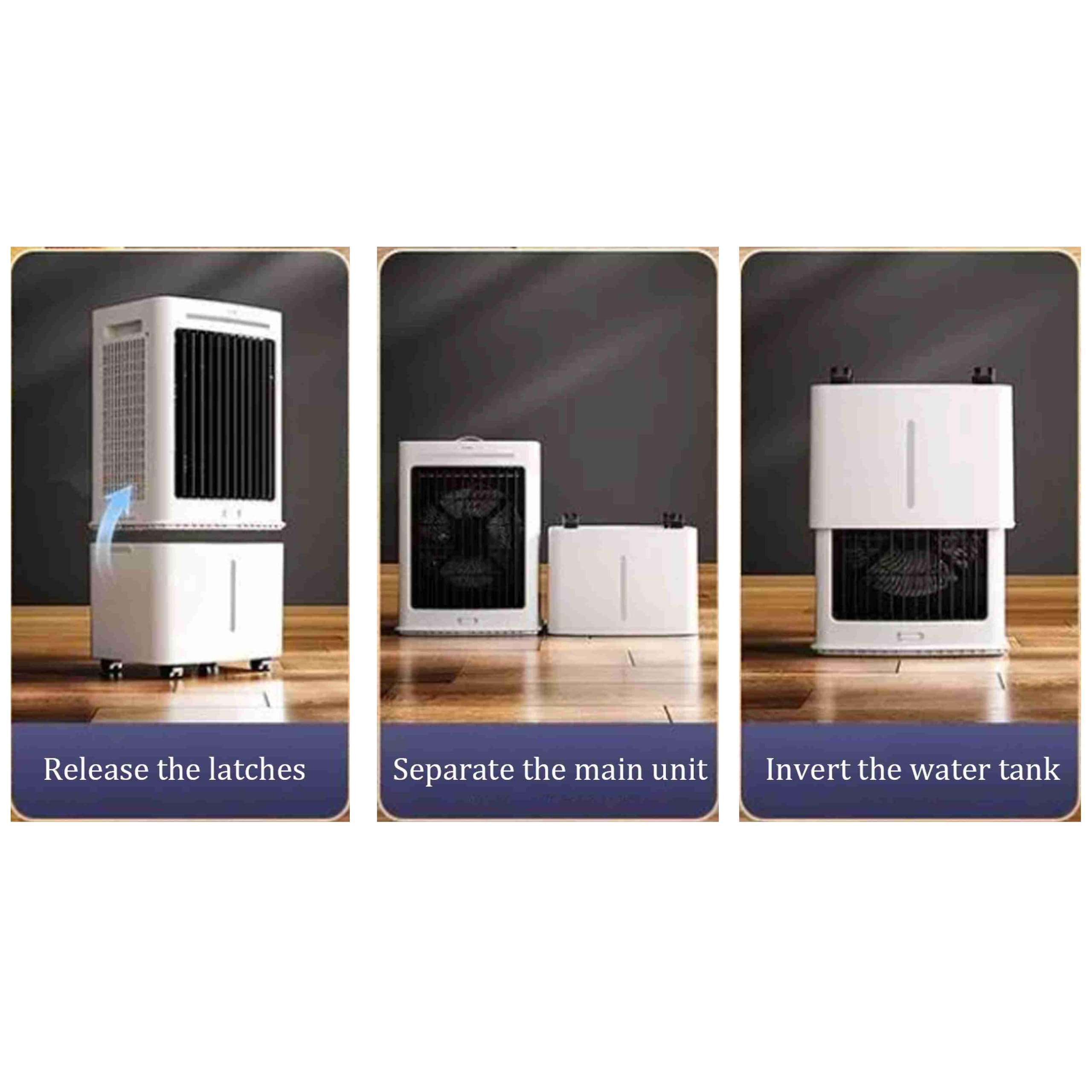 Enfriador de Aire Portátil Eficiente para el Hogar, Climatizador Evaporativo 25L, Área Aplicable 25m², Flujo de Viento a 10m, Blanco