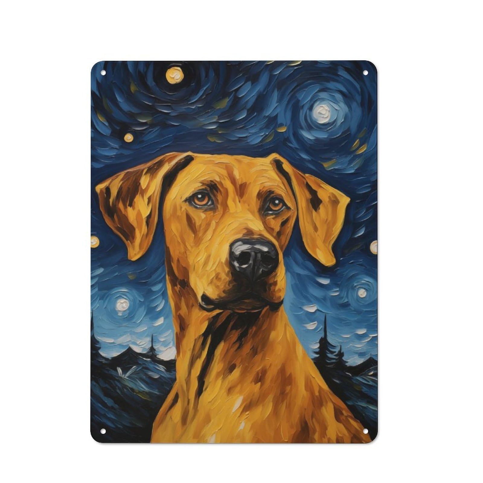 Junmoney Rhodesian Ridgeback Retro Tin Wall Plaque 40X30cm Featuring For Pub Or Café, New-Space Wall Decor For Pub Decor Enthusiasts