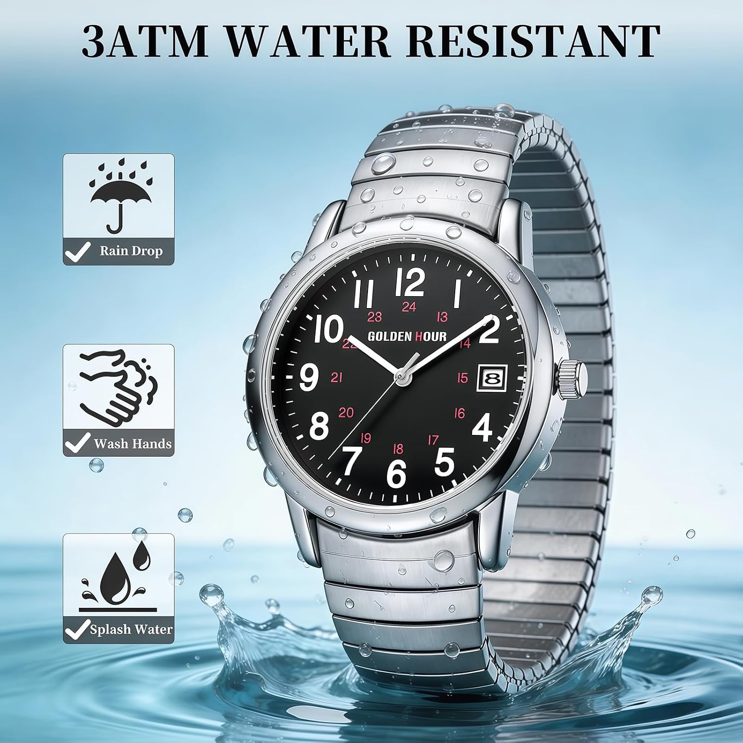 GOLDEN HOUR Mens Watches Easy Read Casual Dress Watch for Men