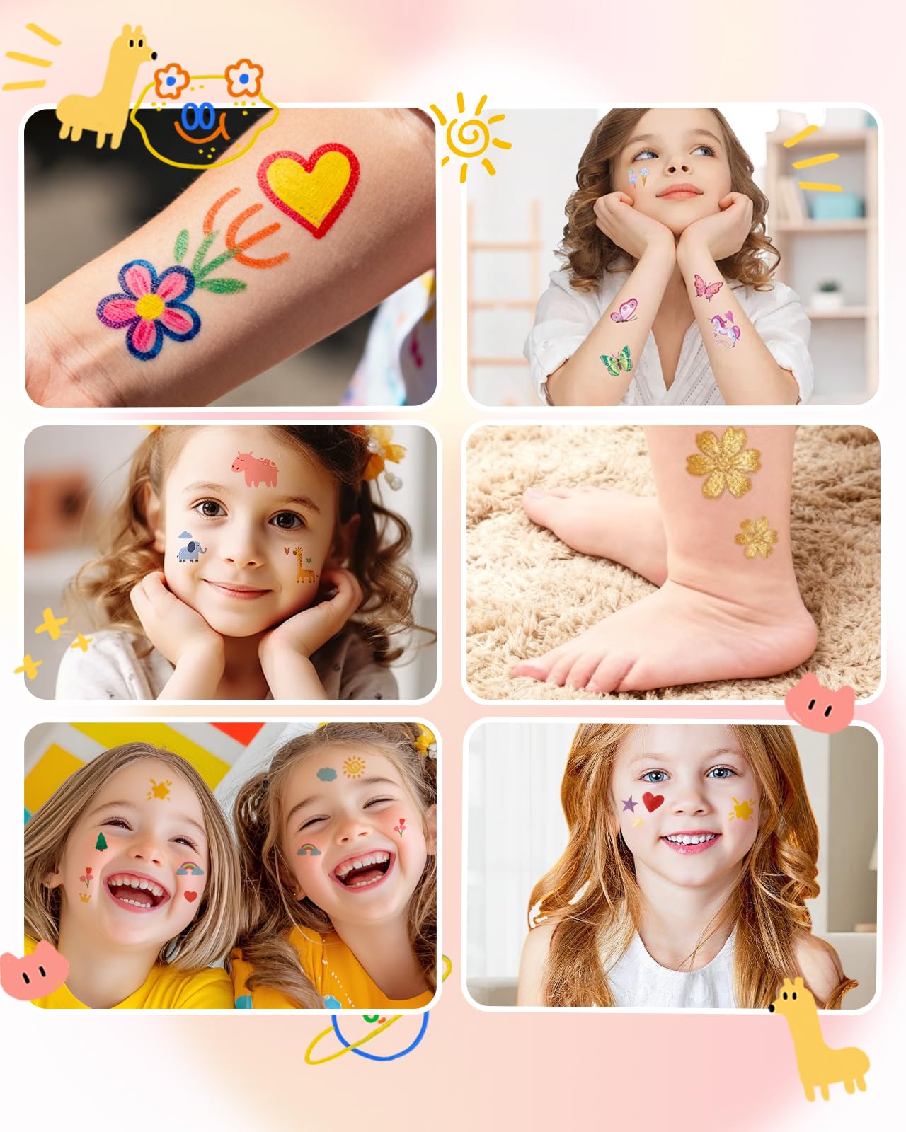 Tatouage Temporaire Stylo, 15PCS Stylos de tatouage Peau Marqueurs de corps double extrémité pour les Adultes Enfants, 62 Maquettes 2 Autocollants pour Carnaval, Halloween, Fête D'anniversaire