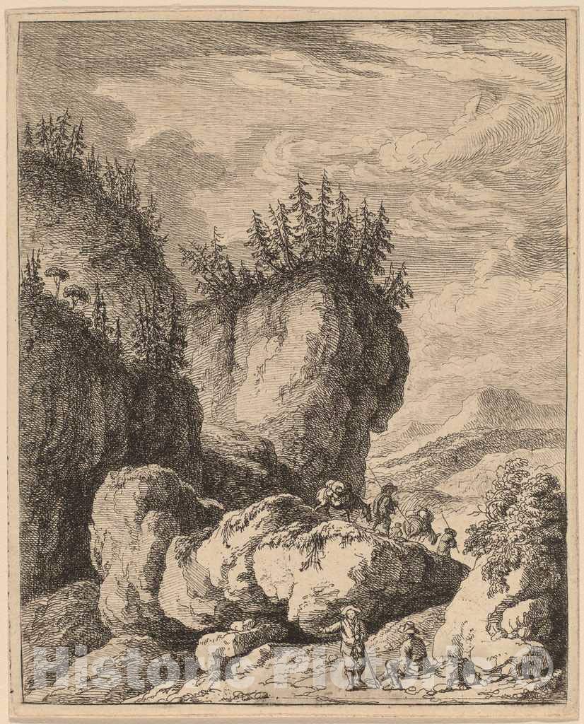Art Print : Franz Edmund Weirotter, The Road Crossing Mount Praco, from Ricci to Genoa, c. 1764, Historic Wall Décor : 08in x 10in