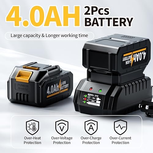 Miniatura 4 de Pistola de calor inalámbrica, kit de pistola de calentamiento rápido de 572.0 F-1,022.0 F, 2 ajustes de temperatura, pistola de aire caliente con 2