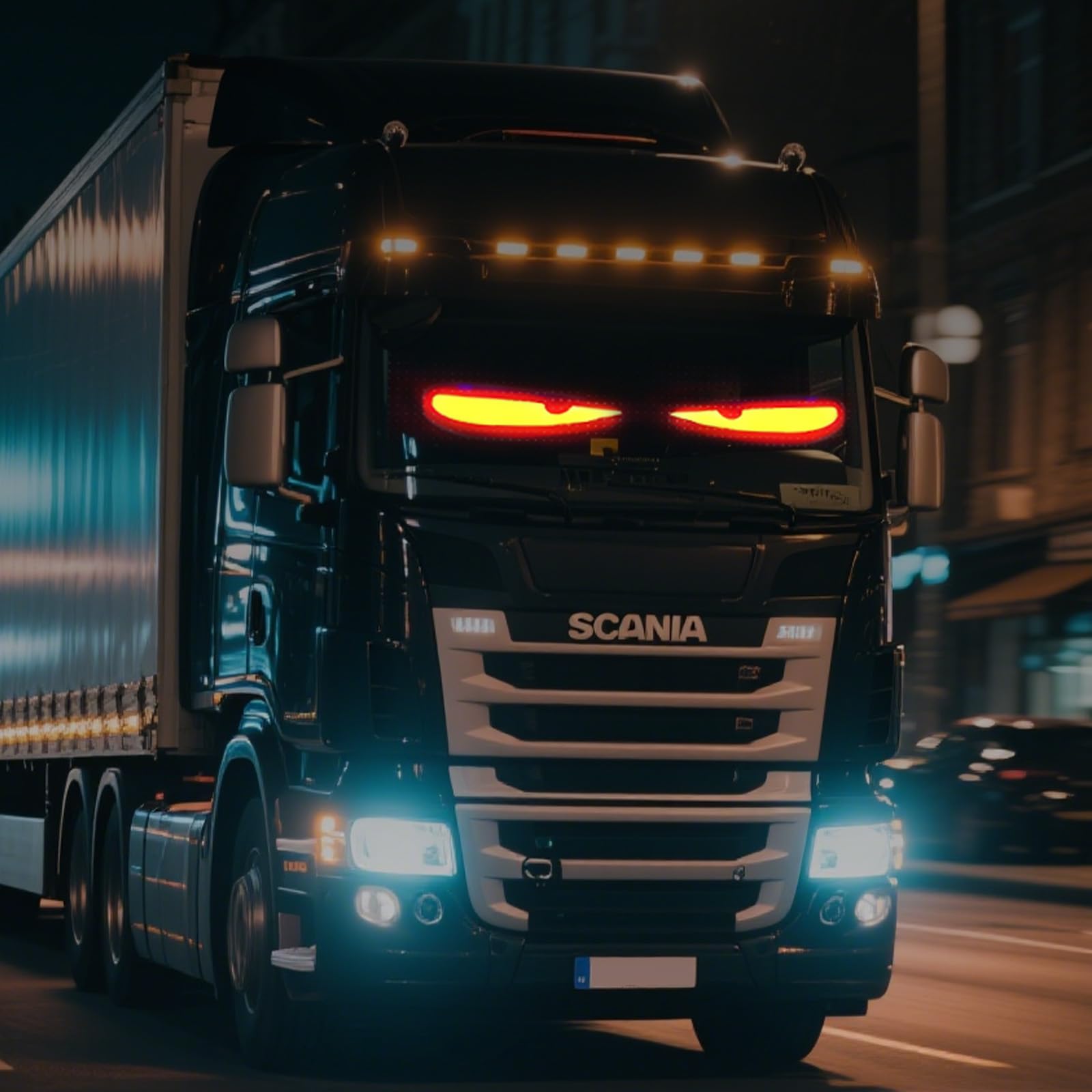 Devil Eyes Light dla samochodów LED oczy dla ciężarówek, LED oczy dla auta, programowalne oświetlenie LED ze sterowaniem przez aplikację i pilotem zdalnego sterowania, do tekstu, samochód