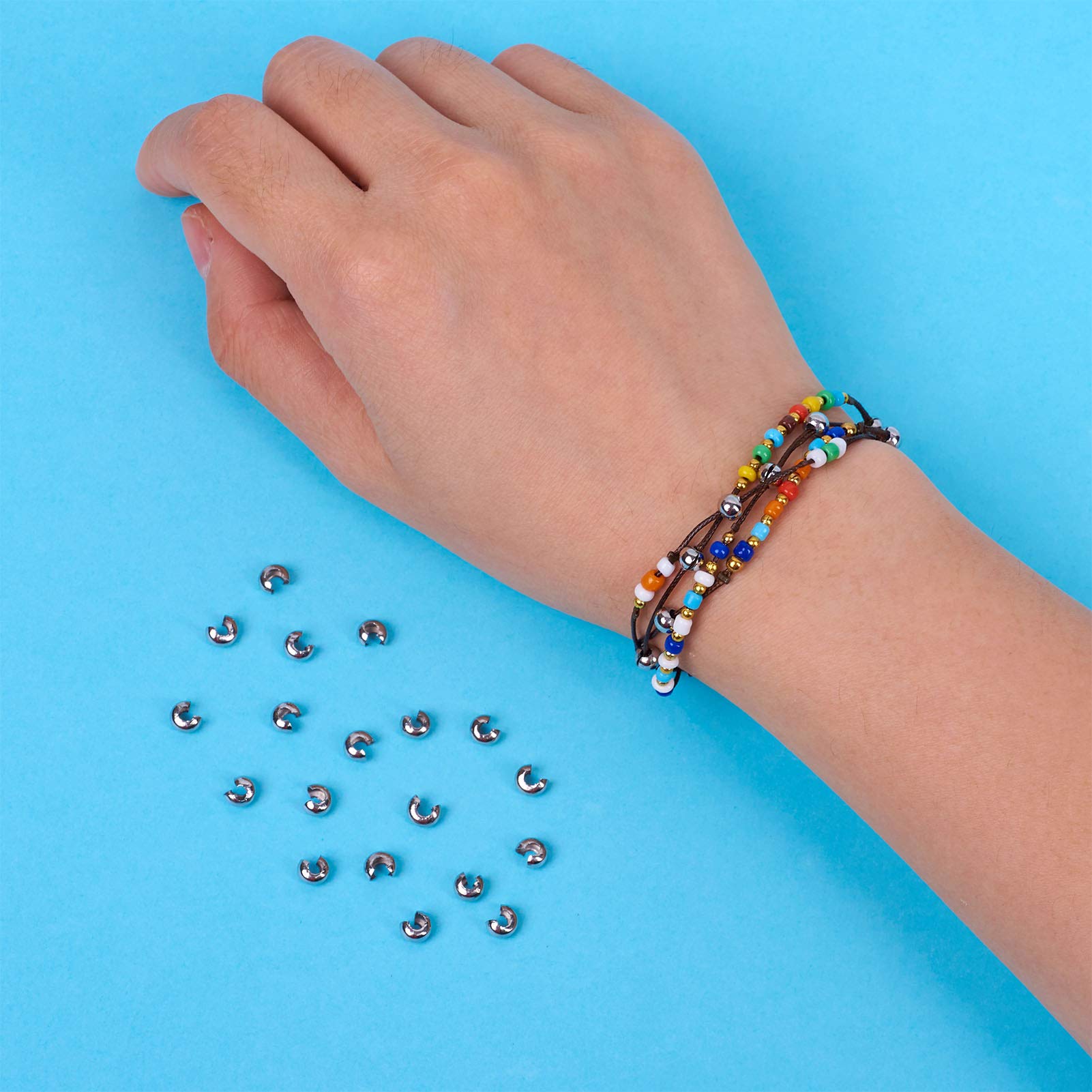 RUBY Chiusure per Braccialetti, 60 Pezzi Gancetti per Braccialetti con 120 Pezzi Aperto Anello