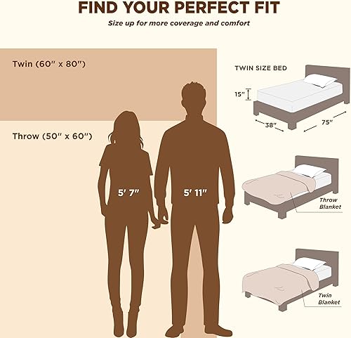 Miniatura 6 de Bedsure Manta de tamaño individual de vellón sherpa para el sofá, manta gruesa y cálida para el invierno, suave y mullida, para el otoño, color