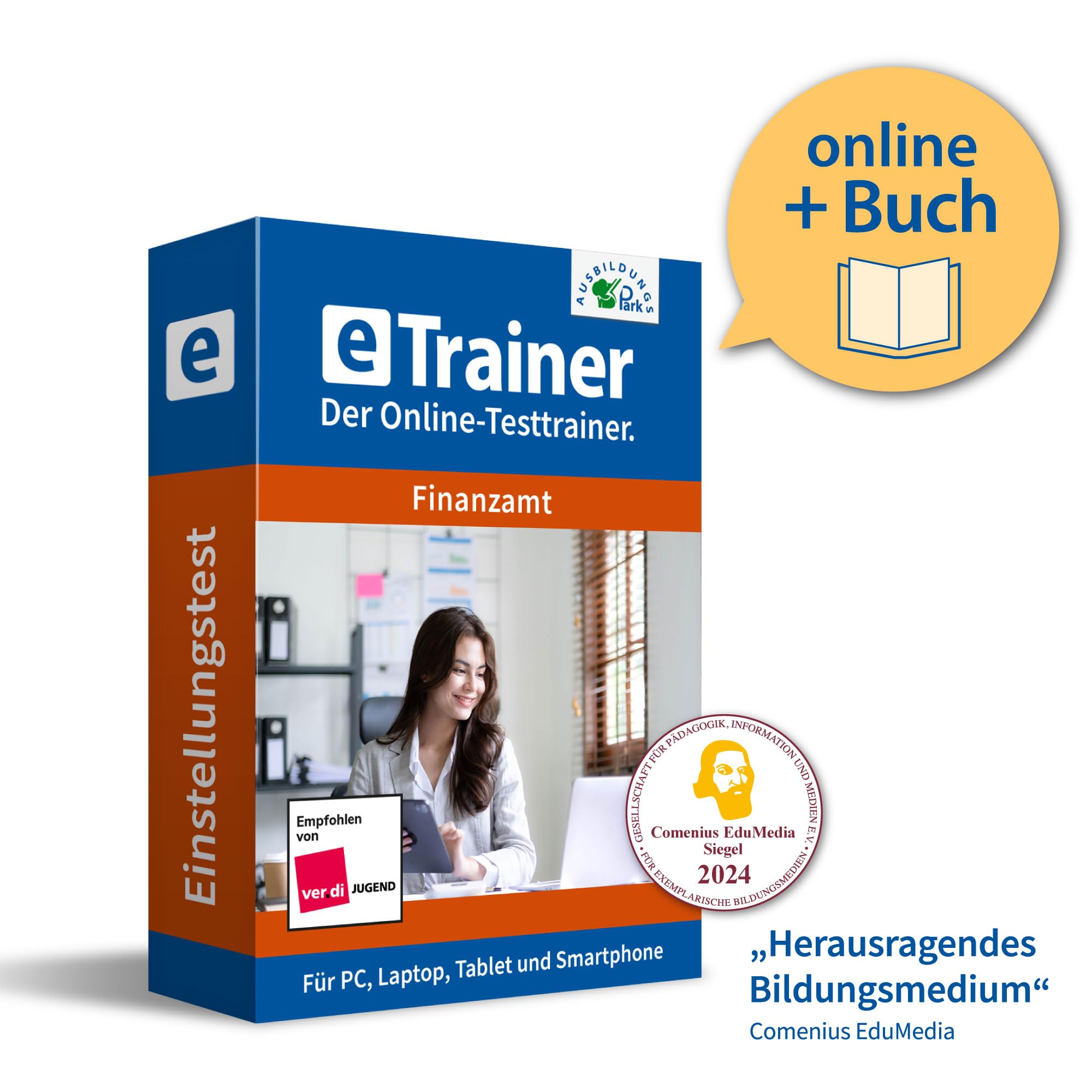 Einstellungstest Finanzamt Prüfungspaket | Online-Trainer mit Logik-Buch | Aufgaben mit Antworten und Lösungswegen | Auswahlverfahren erfolgreich bestehen | Deutsch, Allgemeinwissen, Mathe, Logik …