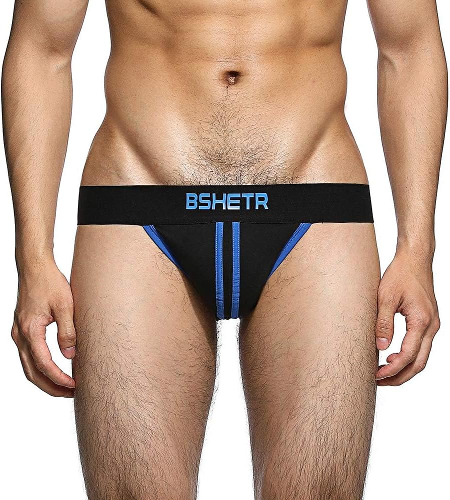 BSHETR Men's Jockstraps Athletic Supporters 4-Pack Cotton Work Out Underwear - Image 2