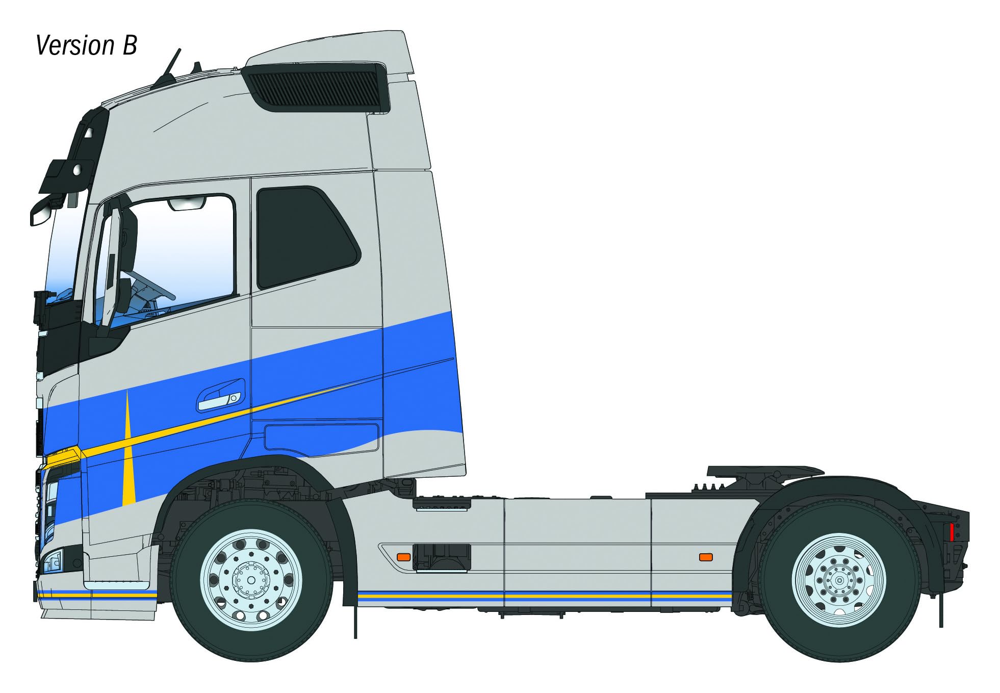 Italeri 3970 Volvo FH16 Medium Roof, scala 1:24, Plastic Model Kit/Modello in plastica da montare