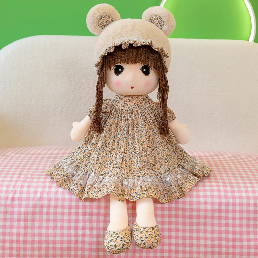 Muñeca De Peluche De 50 Cm Con Ropa Y Pelo Trenzado – Suave Y Hipoalergénica, Ideal Para Abrazar Y Decorar, Regalo Para Bebés Y Niñas A Partir De 1.5 Años