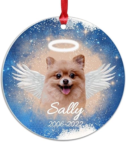 Miniatura 8 de Adorno de Navidad de perro ángel conmemorativo personalizado para niños, Chow Chow con alas, decoración de Navidad de perro en el cielo, regalo para