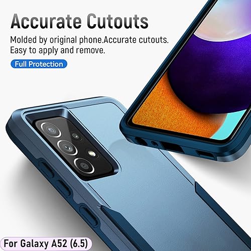 Miniatura 5 de LMDAMZ Funda híbrida de doble capa para Galaxy A52 (5G) de 6.5 pulgadas de grado militar resistente a los golpes con 1 soporte magnético para