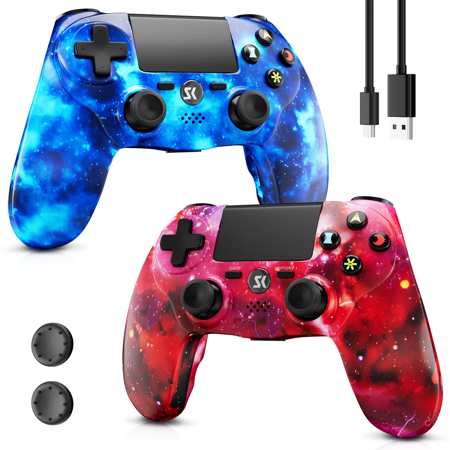 Amazon.com: Kujian Wireless Controller for PS4, 2 Pack Controller