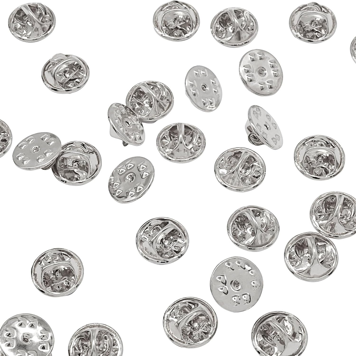 50 PCS Metal Pin Backings Silver for Badge Insignia Clutches