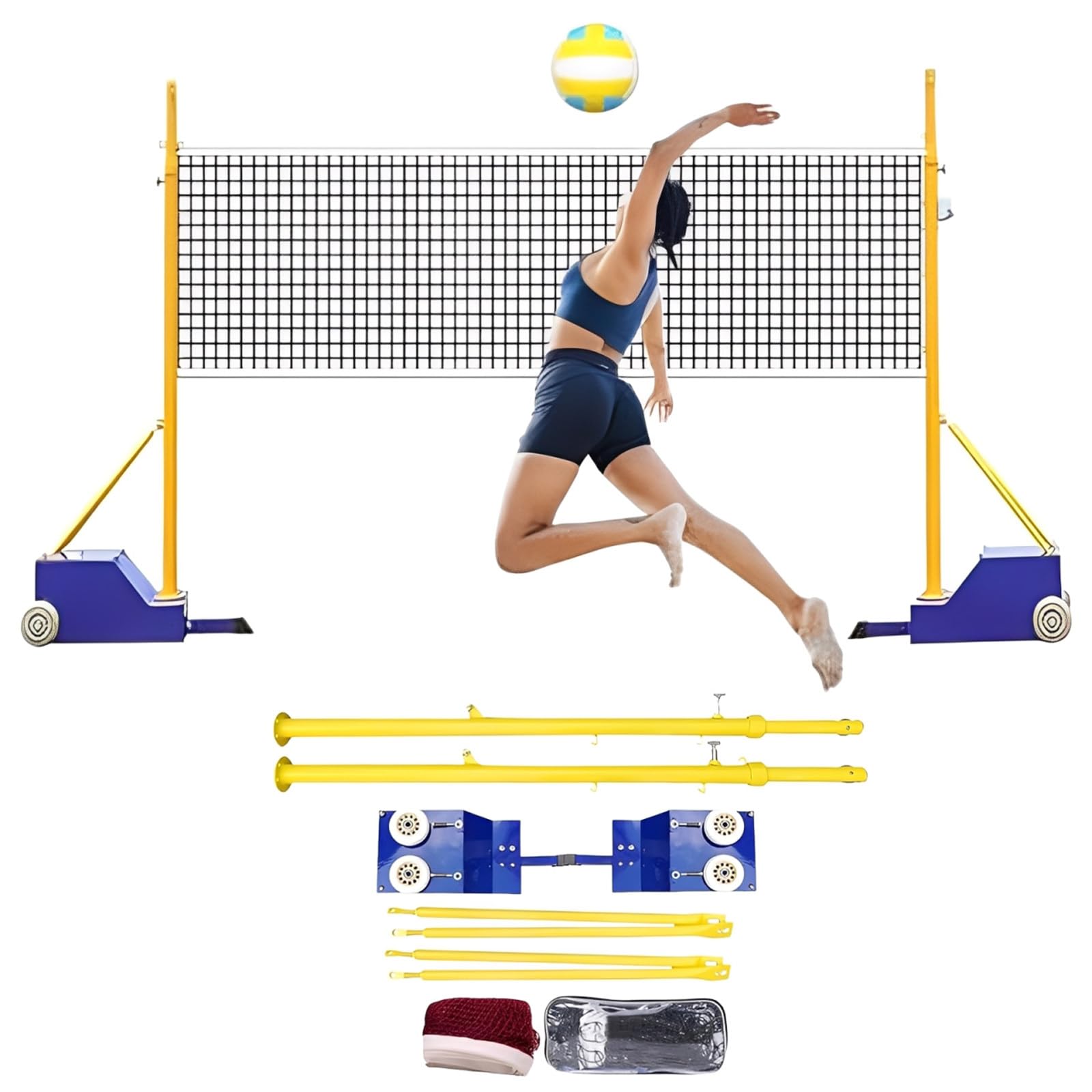 Supporto regolabile per pallavolo e badminton con rete, per interni ed esterni