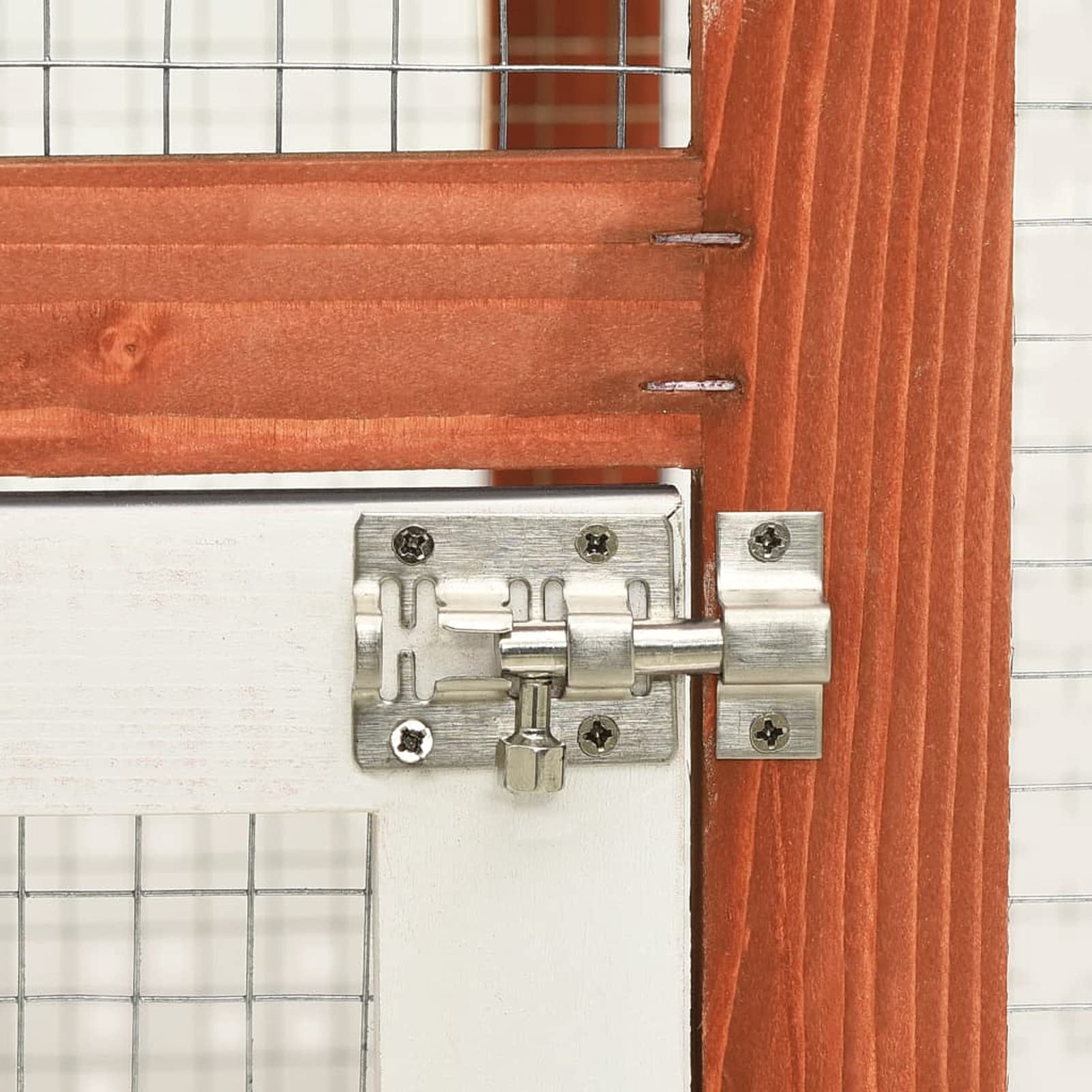 Gabbia di pollo per coniglio, 140 x 63 x 120 cm, raccoglitore per conigli in piena aria in legno di abete massiccio Gabbia per gallina con porta di ventilazione, vassoio rimovibile