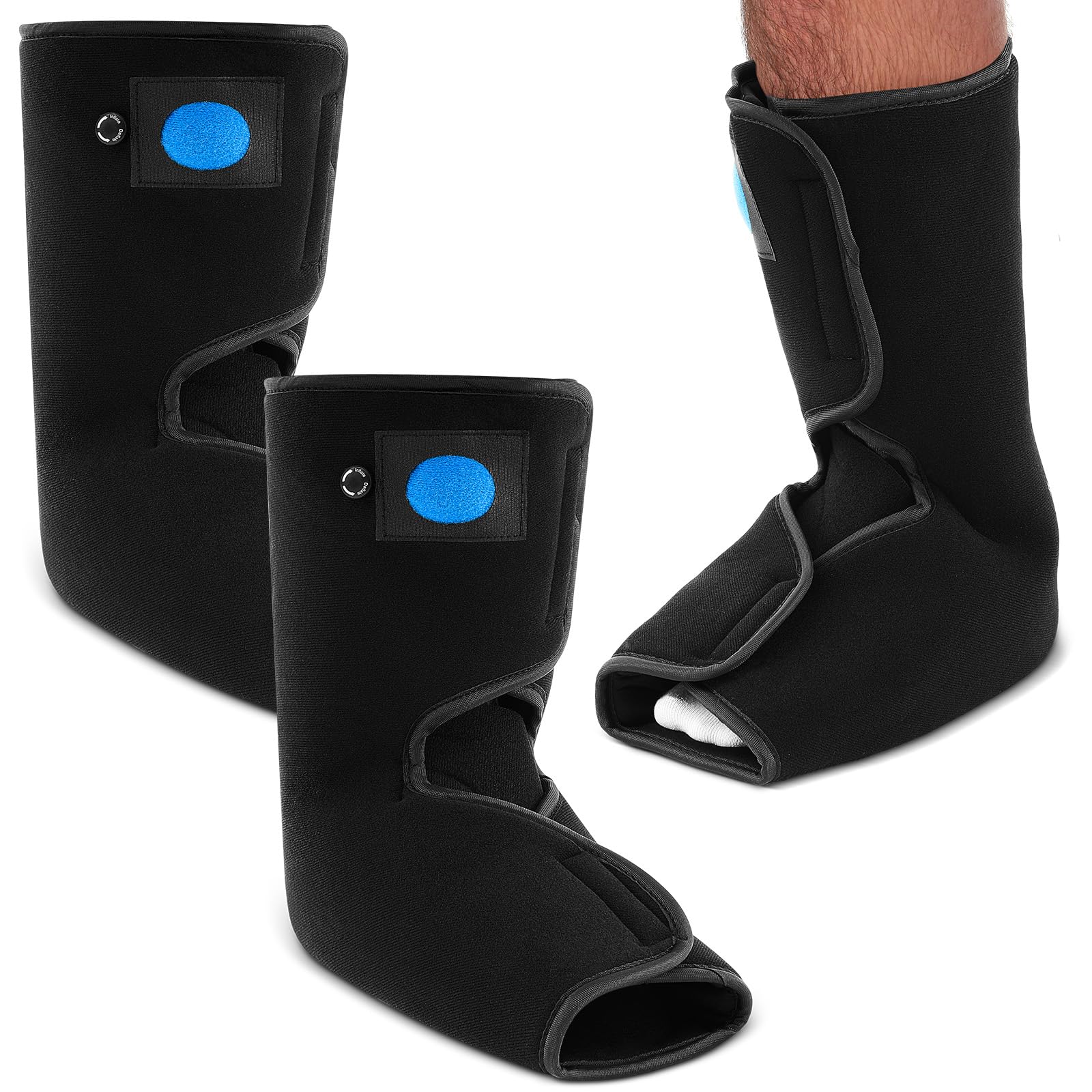 Geiserailie 2 pezzi Short Air Cam Walking Boot caviglia liner di ricambio per lesioni al piede slogato medico Walker Liner per piedi sinistro destro (M, nero)