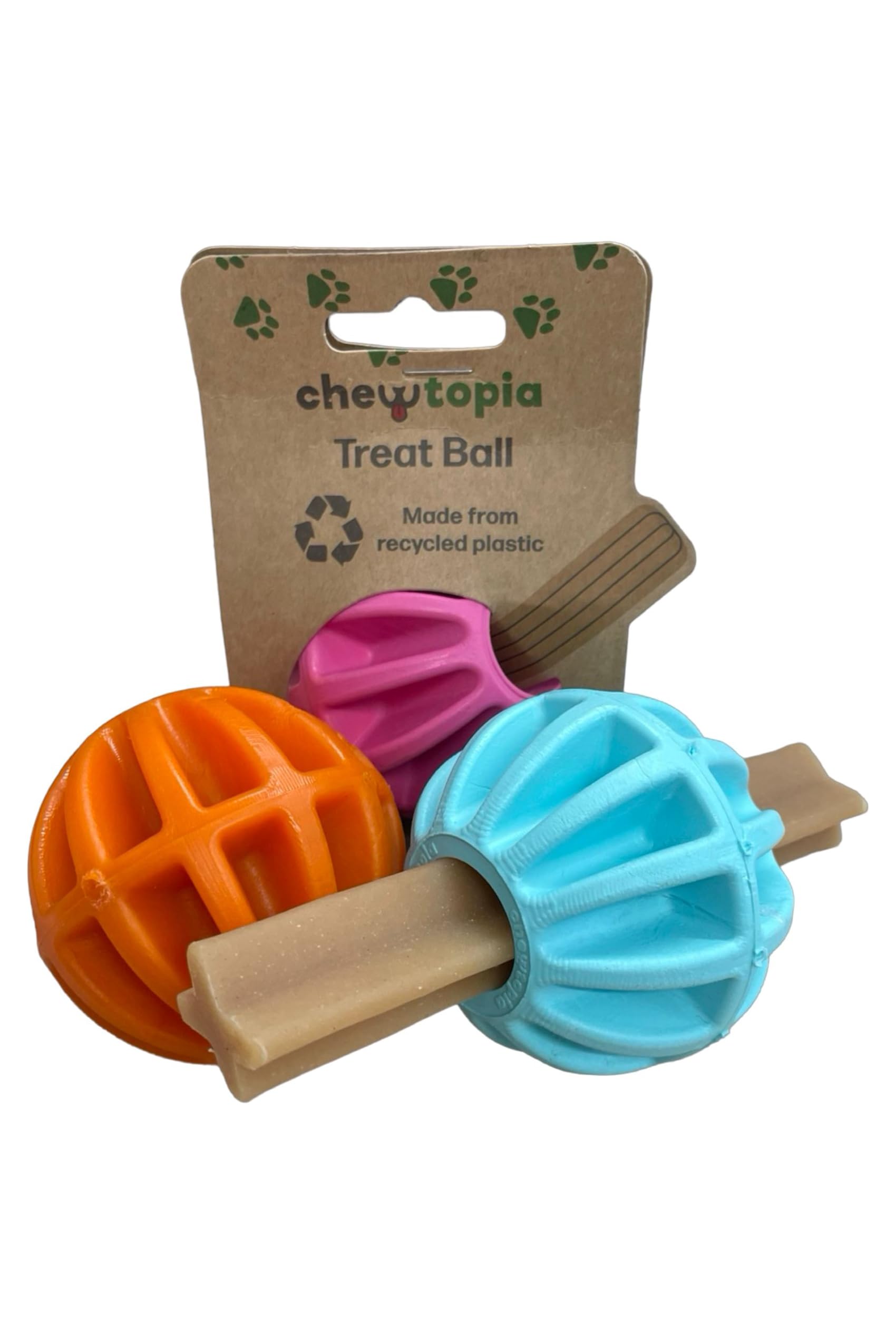 Treat Ball for Dogs Strong and Hardwearing Dog Toy Boredom Buster Dog Toy Fits Standard Ball Throwers Helps Prevent Seperation Anxiety Interactive Dog Toy - Chewtopia