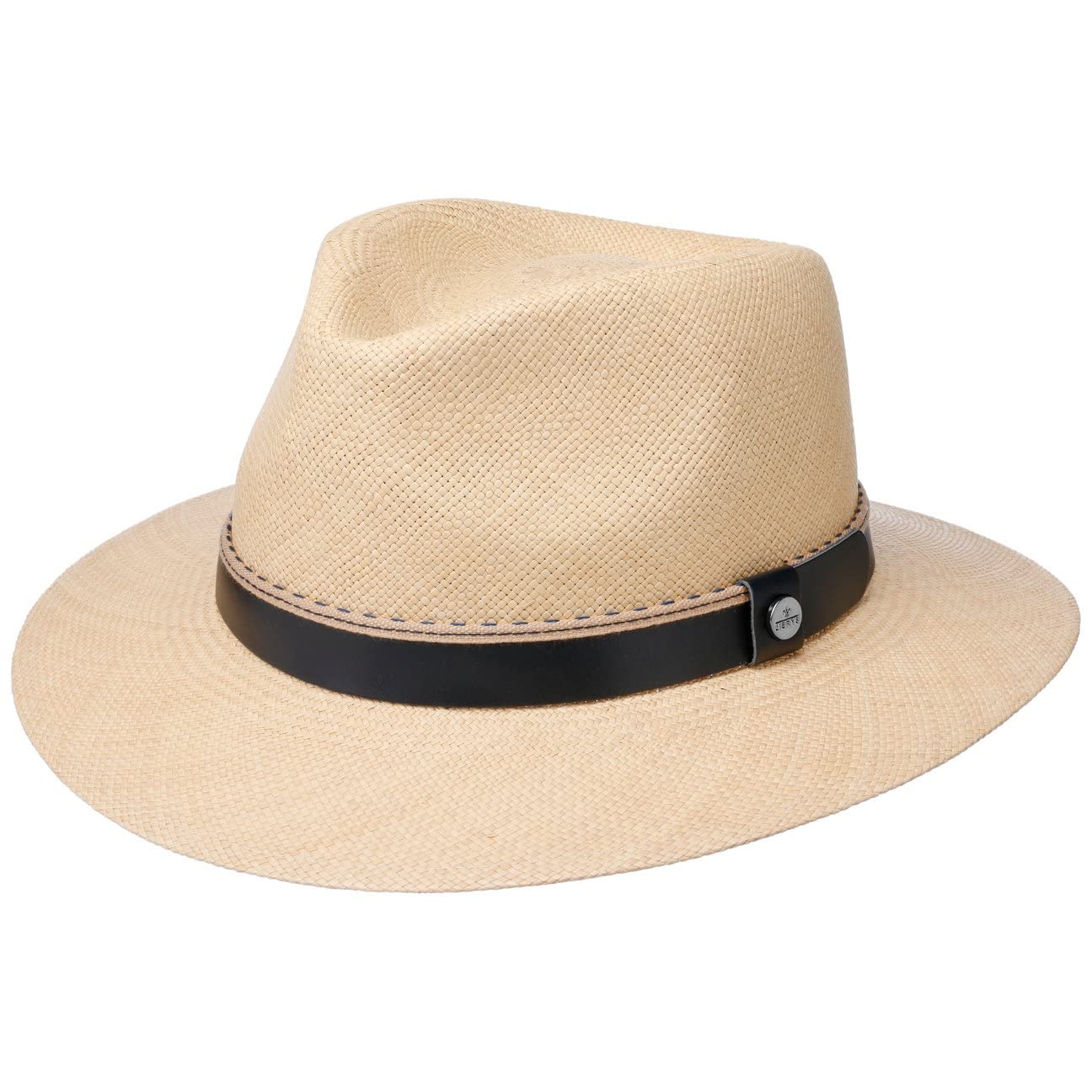 Lierys Sombrero Panamá Orlandeno Traveller Mujer/Hombre - Made in Italy de Verano Paja Sol con Banda Piel, Piel Primavera/Verano