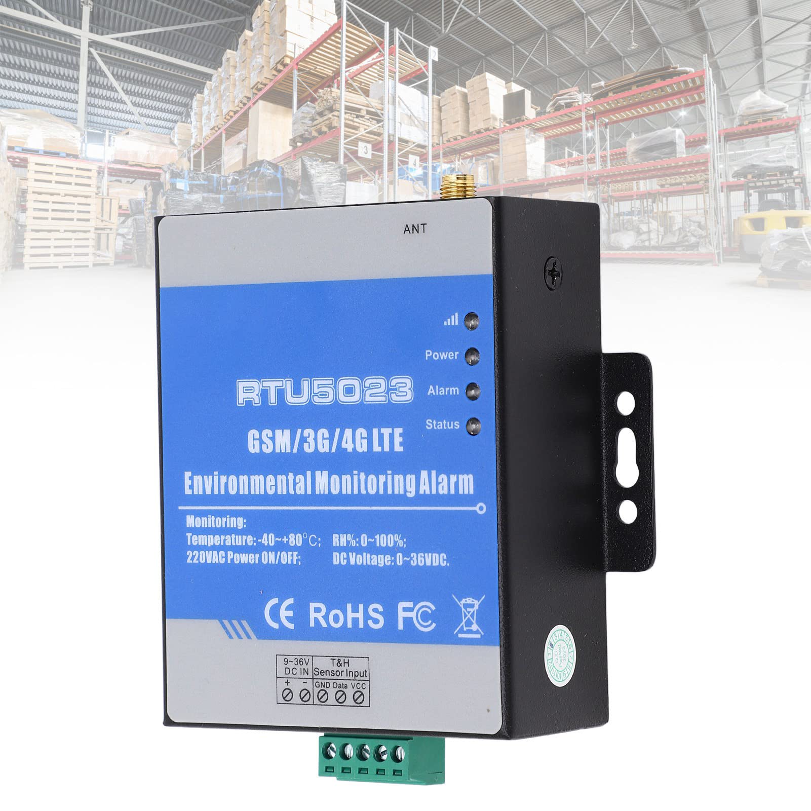 RTU5023 Alarma de Temperatura y Humedad GSM 3G 4G Alerta de SMS Inalámbrica Alarma de Falla de Corte de Energía Monitor Ambiental AC 100‑240V