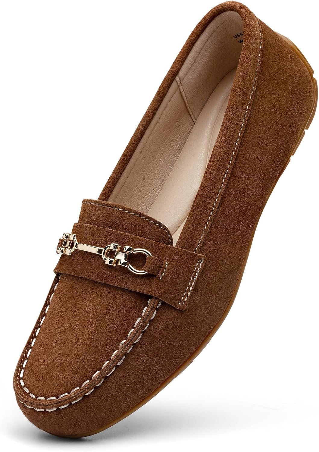 KORDAL Women's Comfortable & Lightweight Suede Leather Loafers Slip-Ons Driving Mocs Walking Shoes Cute Business Casual Dress Shoes Work Flats for Women