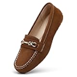 Women's Comfortable & Lightweight Suede Leather Loafers Slip-Ons Driving Mocs Walking Shoes Cute Business Casual Dress Shoes Work Flats for Women