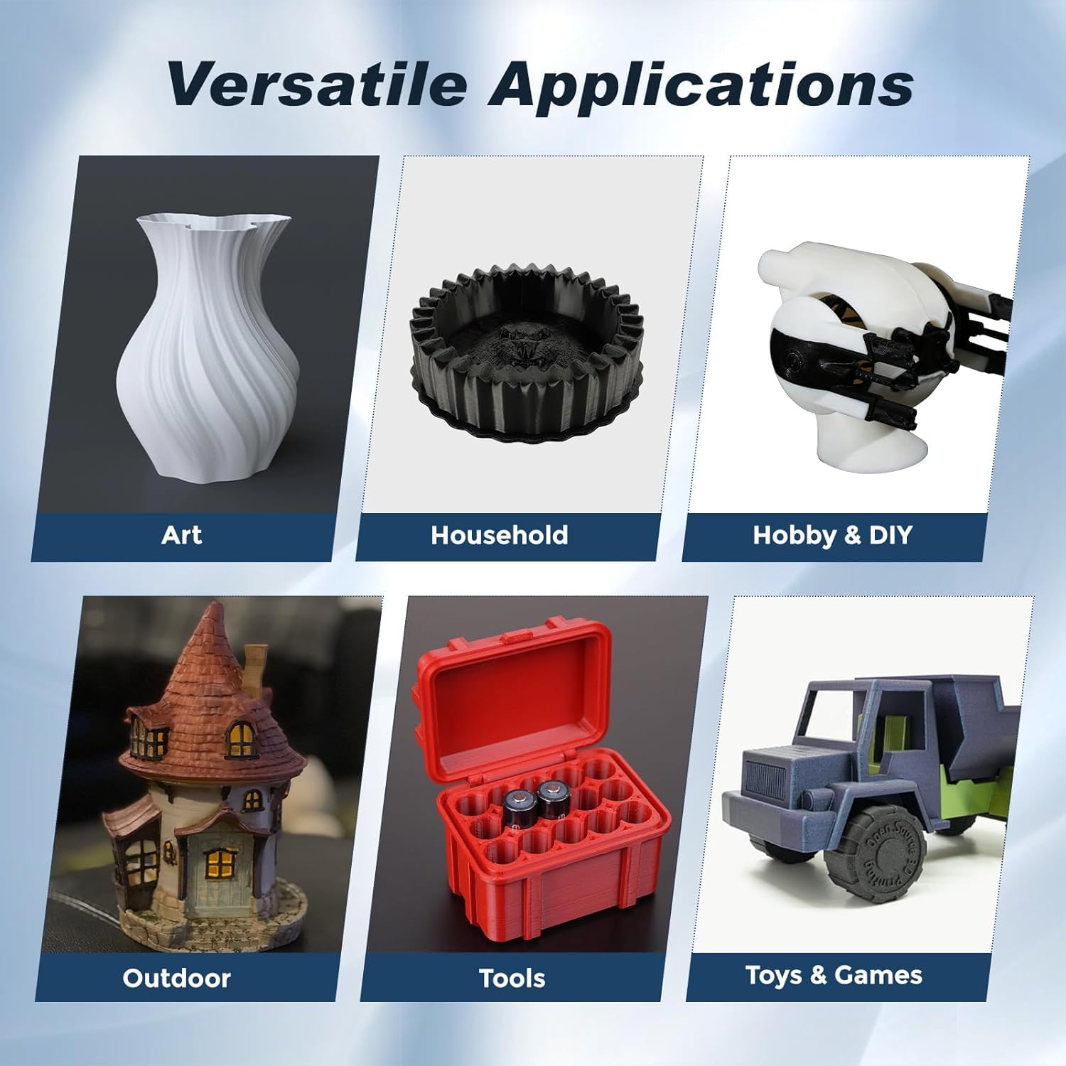 FLASHFORGE Filamento PETG ad alta velocità, 1,75 mm, 500 mm/s di stampa ad alta velocità, filamento rapido per stampanti 3D (bianco)