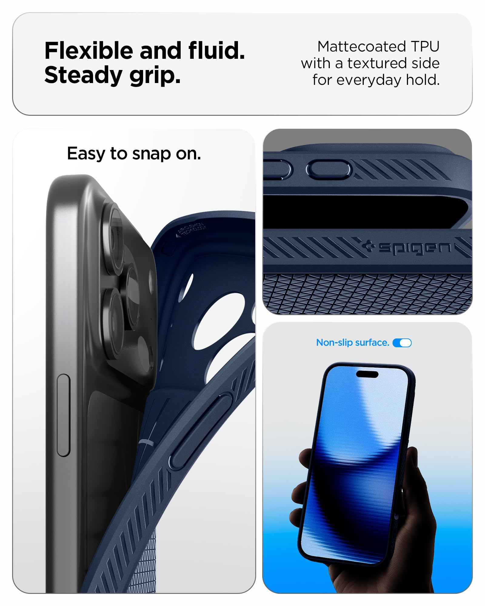 iPhone 17 Pro Max ディープブルー + Spigenケース Spigen Liquid Air compatible with iPhone 17 Pro Max case