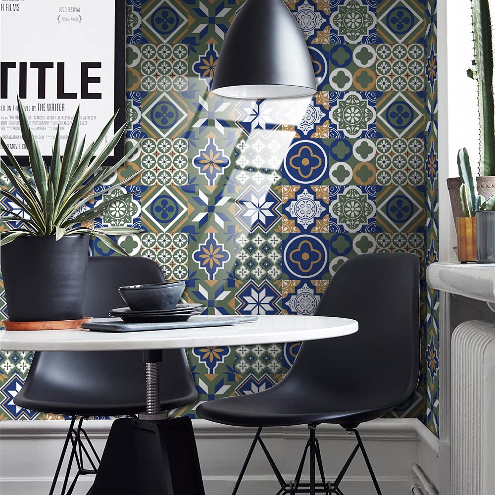30 Adesivi Per Piastrelle Mosaico Monaco – Effetto Piastrella, Autoadesivi Impermeabili 10x10cm Per Cucina E Bagno