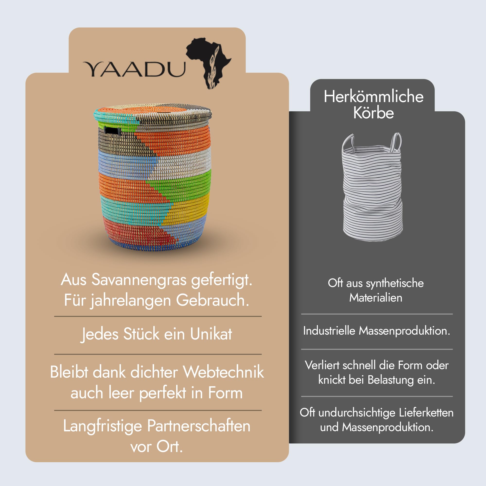 YAADU XXL Wasmand met deksel 110L - Geweven wasmand, Afrikaanse mand, Wasverzamelaar met deksel, Grote opbergmand voor speelgoed & dekens, Mand met handvat, Model Nairobi (Zwart-Beige YAADU XXL Wasmand met deksel 110L - Geweven wasmand, Afrikaanse mand, Wasverzamelaar met deksel, Grote opbergmand voor speelgoed & dekens, Mand met handvat, Model Nairobi (Zwart-Beige