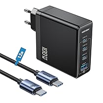 NOHON Caricatore USB C Rapido Caricabatterie: 100W PD 3.0 GaN Alimentatore con Cavo Tipo C Ricarica Rapido 140W 1.2M | PPS 4-Porte Compatibile con iPhone 12 13 14 15 MacBook iPad Laptop Galaxy S23