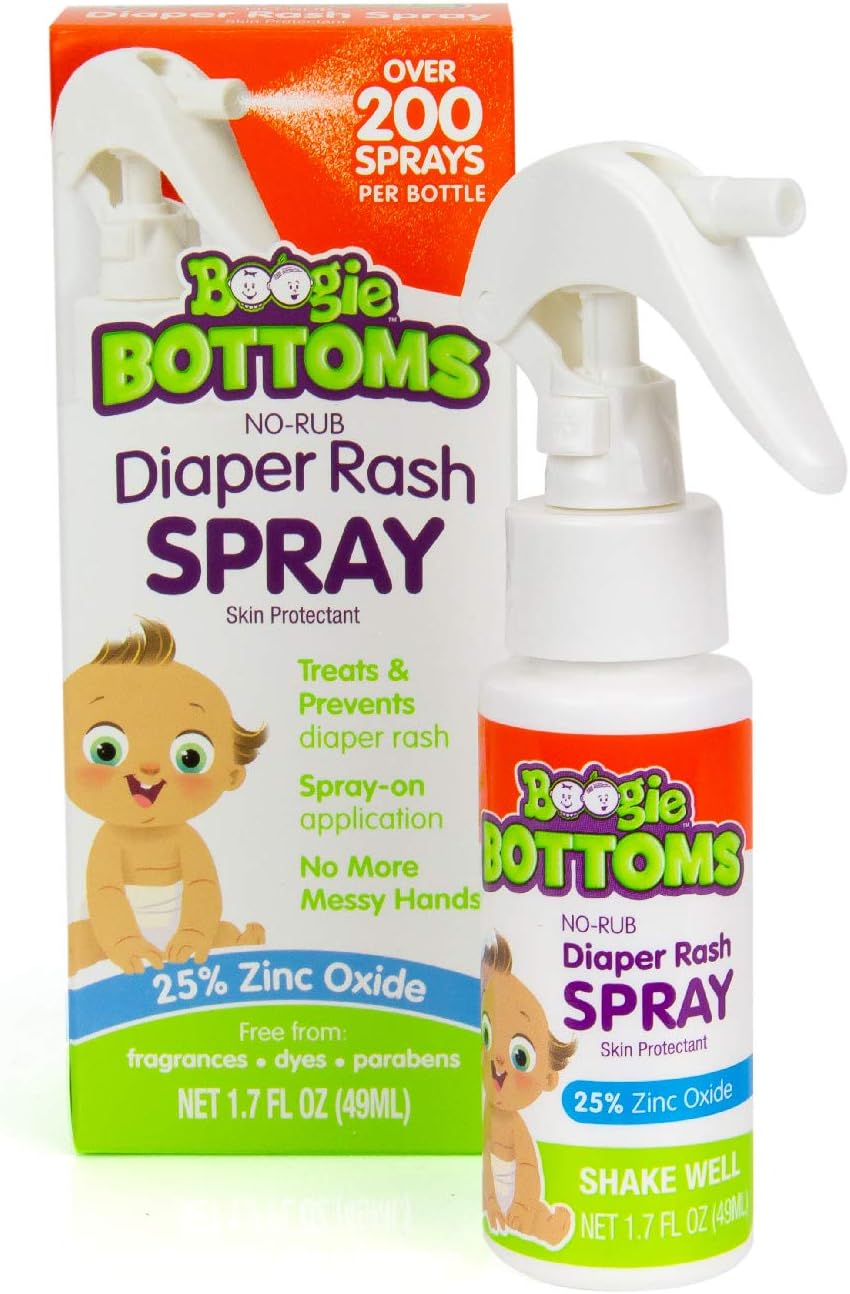 Diaper Rash Cream Spray by Boogie Bottoms, Travel Friendly NoRub Touch Free