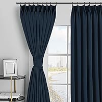 Vista 83 de MAIHER Cortina plisada para oscurecer la habitación, de 108 pulgadas, triple tejido, con aislamiento térmico, ahorro de energía, cortina plisada