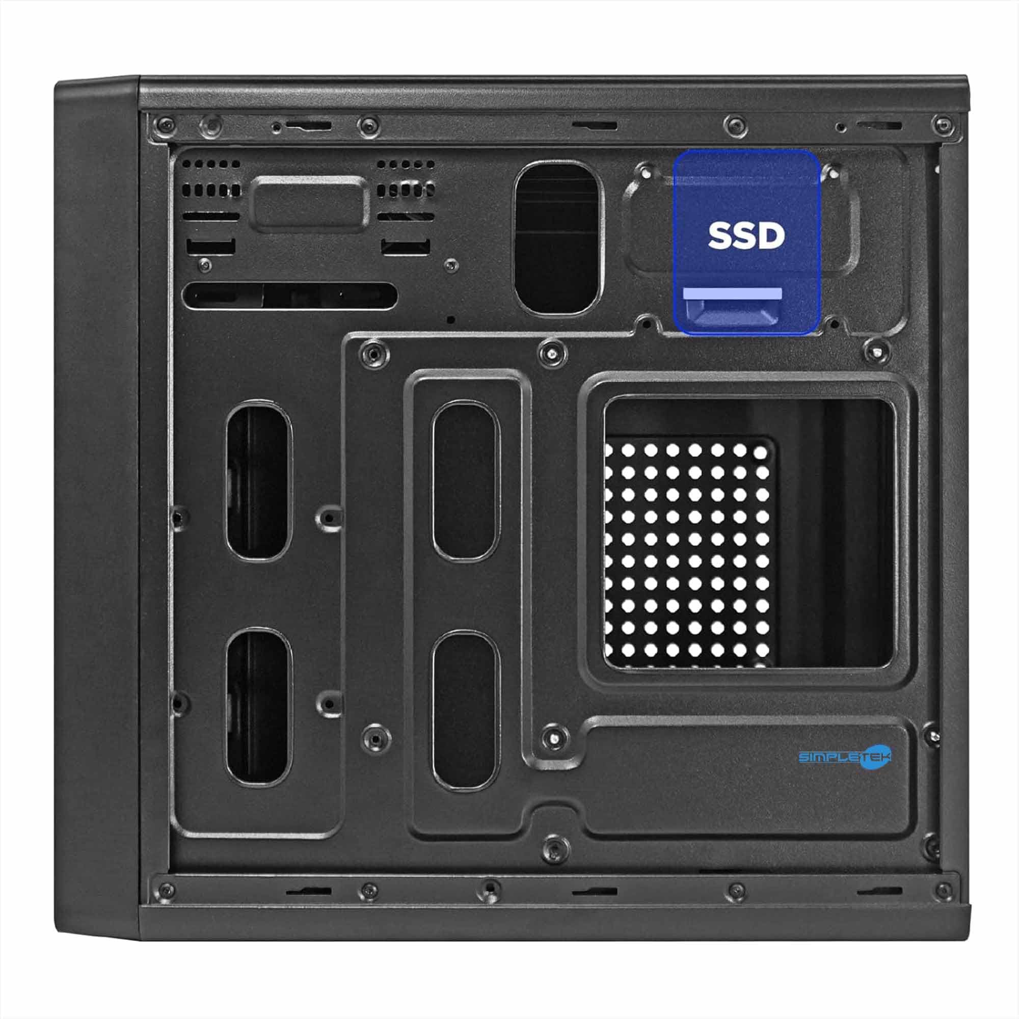 SIMPLETEK - Case Telaio Nero - Compatibile con Nuwo Itak I603 | Micro-ATX Mini-ITX - 1x 5.25" - 1x 3.5" - 2x 2.5" - PCIe | Alimentatore ATX 240W