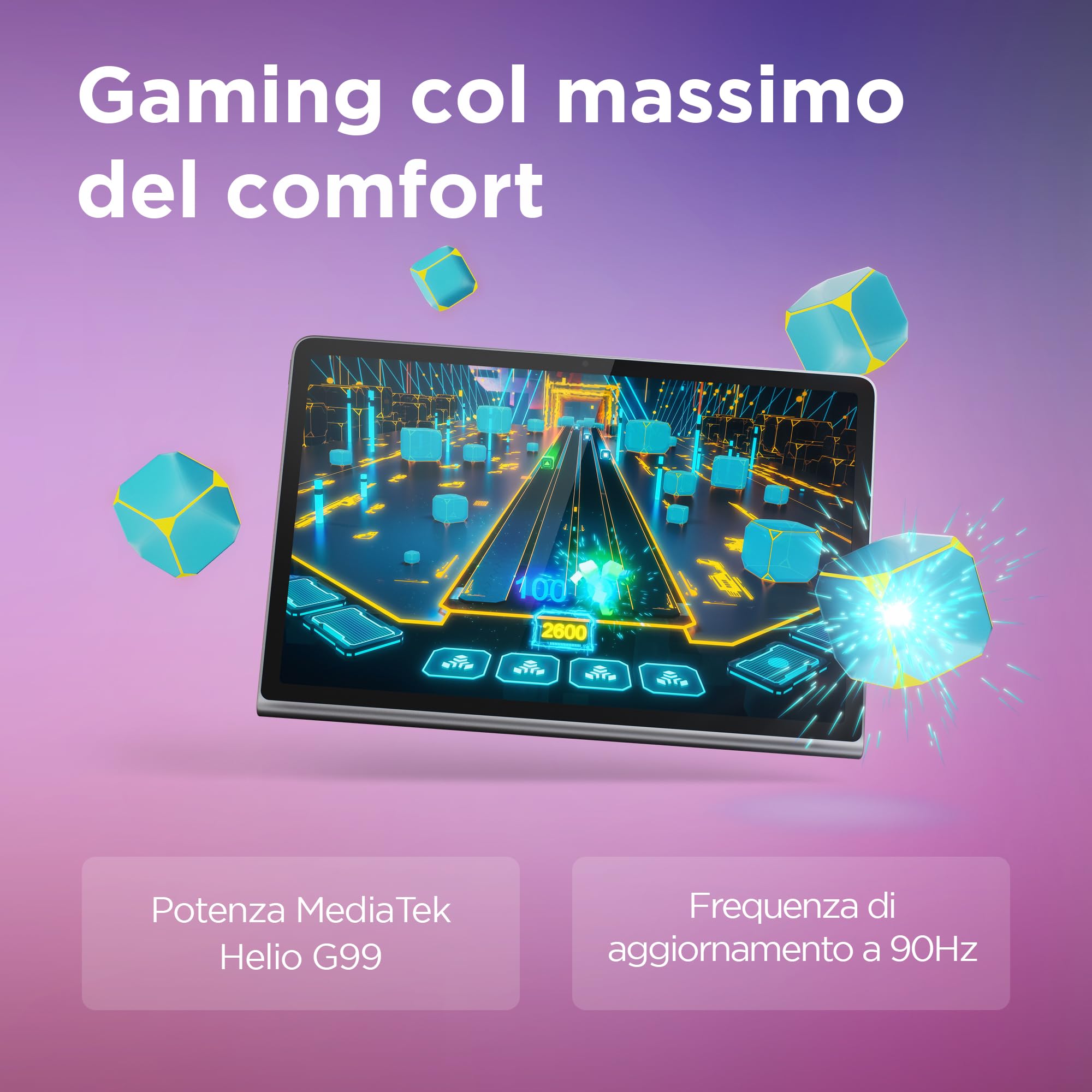 Lenovo Tab Plus, wyświetlacz 2K 11,5" - (procesor MediaTek Helio G99, pamięć 8 GB, pamięć 128 GB, WiFi, tablet z systemem Android 13) - Luna Grey, dostępna tylko dla Amazon