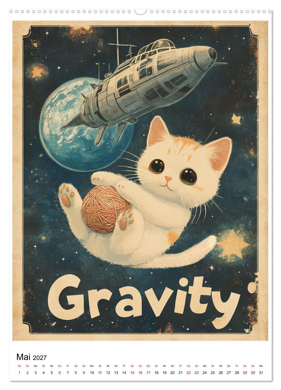 Großes Katzenkino (hochwertiger Premium Wandkalender 2027 DIN A2 hoch), Kunstdruck in Hochglanz: Kinofilme, die mit Katzen so viel realistischer wären (CALVENDO Spass)