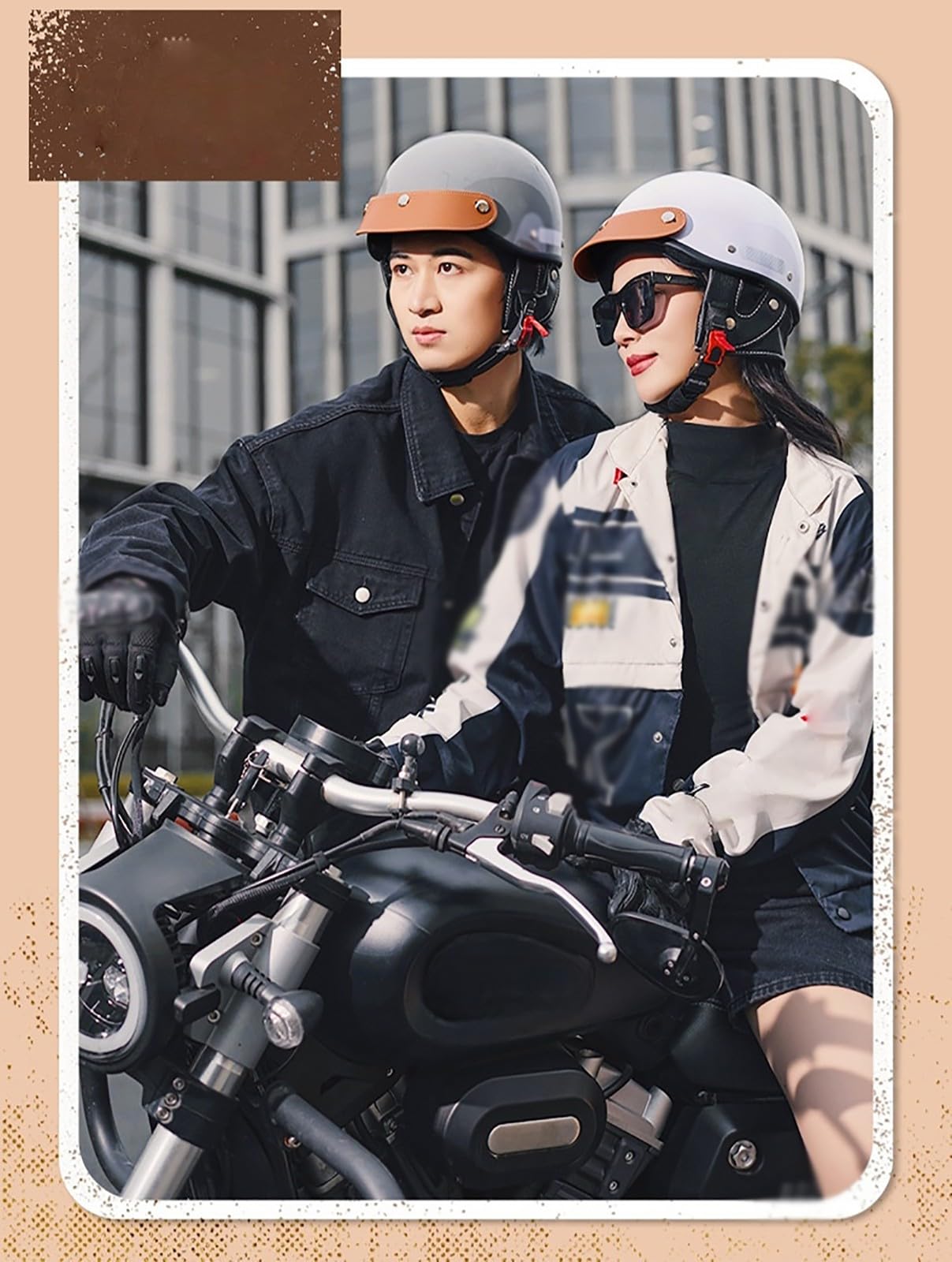 Kask motocyklowy retro dla mężczyzn i kobiet, z okularami UV, niemiecki kask na skuter, do jazdy po mieście, certyfikat DOT/ECE