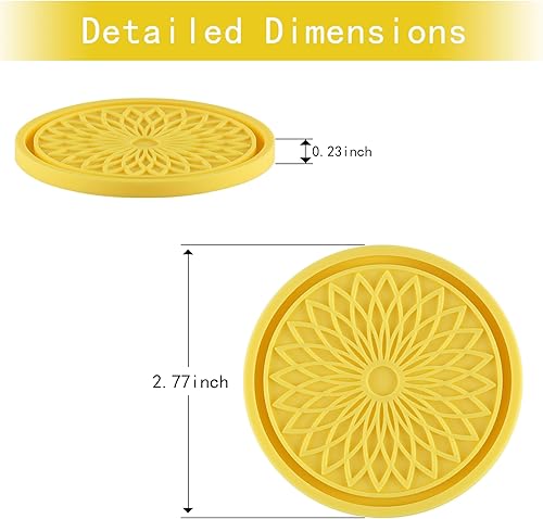 Miniatura 2 de GaRhomxy Portavasos para automóvil, 4 portavasos antideslizantes con diseño de flores incrustados en posavasos decorativos, accesorios universales