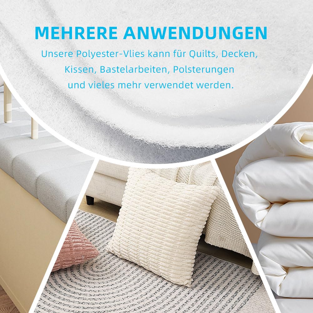 Vlieseline Polyester Vulwat 68 Cm X 2 M, 100% Polyester, Wasbaar, Brandvertragend, Ideaal Voor Dekbedden, Kussens En DIY