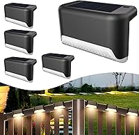 Vista 1 de Solar Deck Lights Outdoor, 4Pcs Solar Step Lights, Waterproof LED Solar Lights for Outdoor Stairs, Step, Fence, Yard, Patio, Railing, Garden and