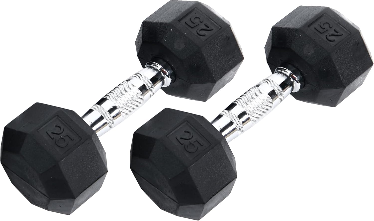 Ader Octagon Rubber Coated Dumbbell 15, 20, 25, 30 Lbs 4 Pairs 180 Lb
