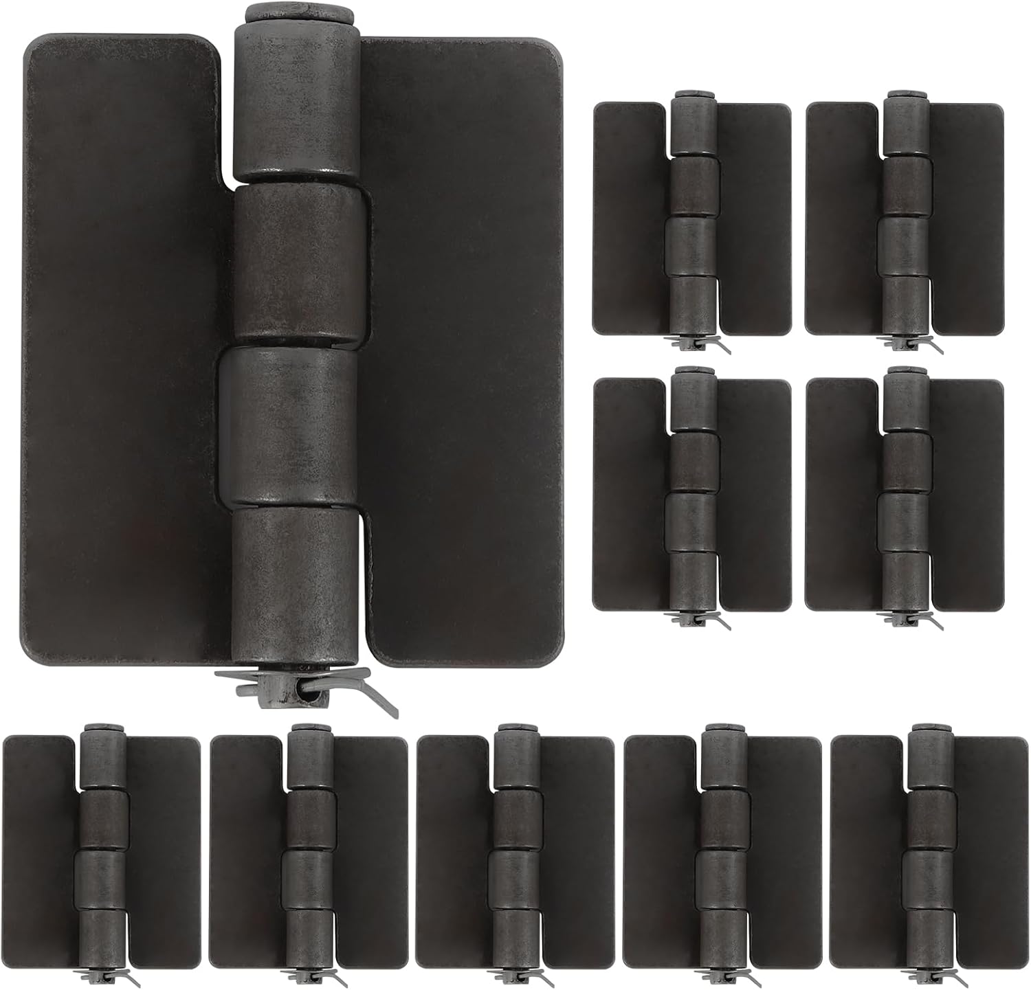 10 Pack 3.34" x 2.8" Weld Hinges, 3.5 mm Heavy Duty Steel Butt Hinges, Corrosion and Rust Resistant, Long-Lasting Hinges for Trailer Gates, Doors, and Heavy Gates.