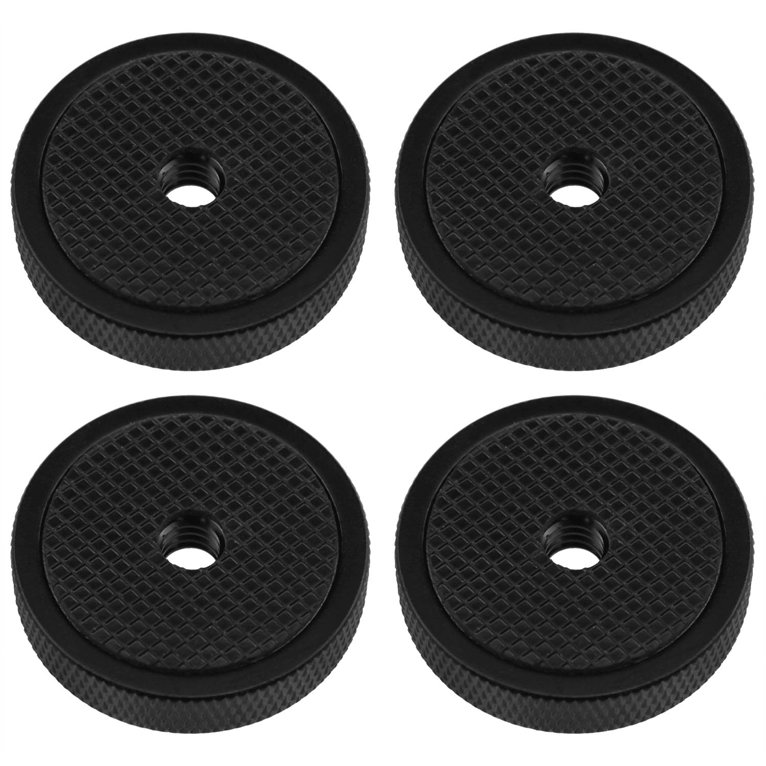 4 Pack 1/4 Inch Flat Knurled Thumb Nut, Locking Wheel Adapter
