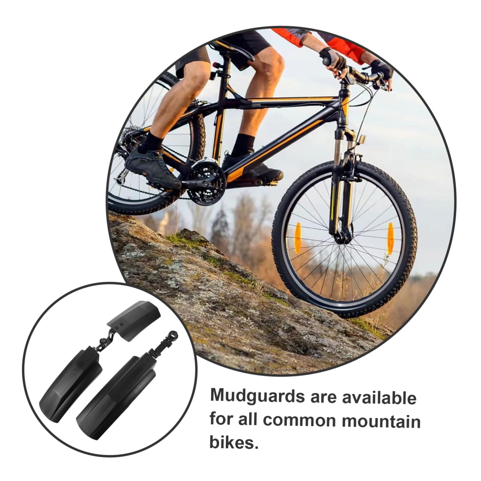 Sosoport Garde-Boue vélo Lunettes de Cyclisme Garde-Boue de Cyclisme Pratique chaîne de vélo béquille saleté Garde-Boue pour vélo Garde Boue vélo Garde Boue VTT Plastique Black