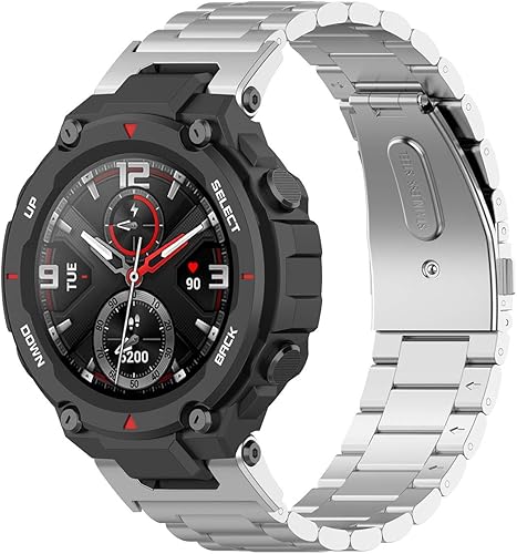Miniatura 2 de E ECSEM Correa de repuesto para reloj Amazfit T-Rex Pro, correa de repuesto de metal inoxidable sólido compatible con Amazfit T-Rex A1918