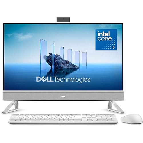 Dell 27 All-in-One Desktop ec27250-27-inch FHD (1920 x 1080) Display, Intel Core 5 Processor 120U, Intel Graphics, 16GB DDR5 RAM, 512GB SSD, Windows 11 Home, Onsite Service - White
