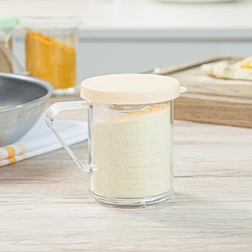 Miniatura 4 de Restaurantware RW Base - Mezclador de especias de plástico transparente de 10 onzas, 1 coctelera reutilizable para frotar en seco, incluye tapa