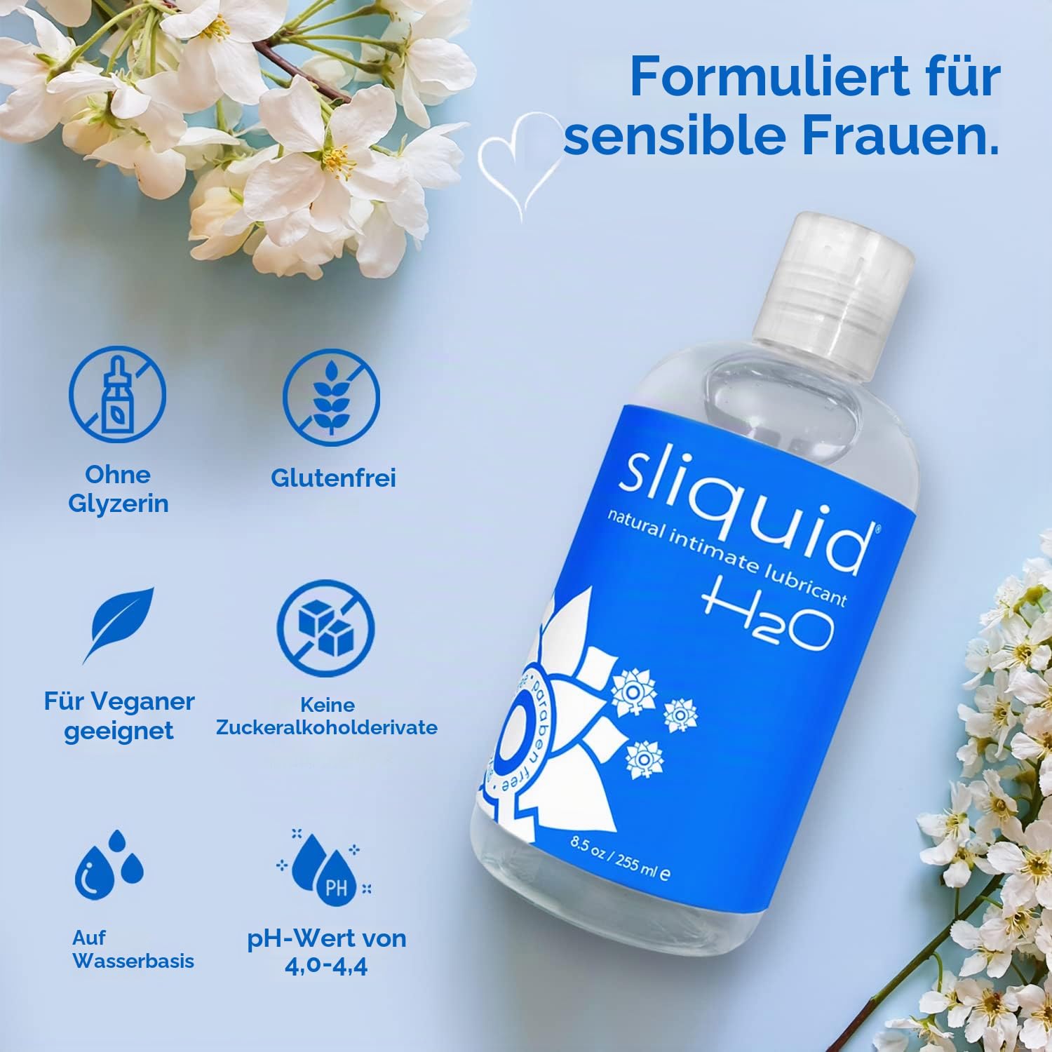 水溶性ローション米国並行輸入SliquidH2O Original 255ml Sliquid H2O Original Glycerin and Paraben Free Lubricant 255ml