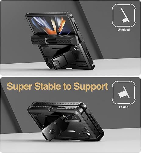 Miniatura 4 de Dexnor Funda de cuerpo completo para Samsung Galaxy Z Fold 4 5G (2022), de grado militar, a prueba de golpes, resistente, con protector de pantalla