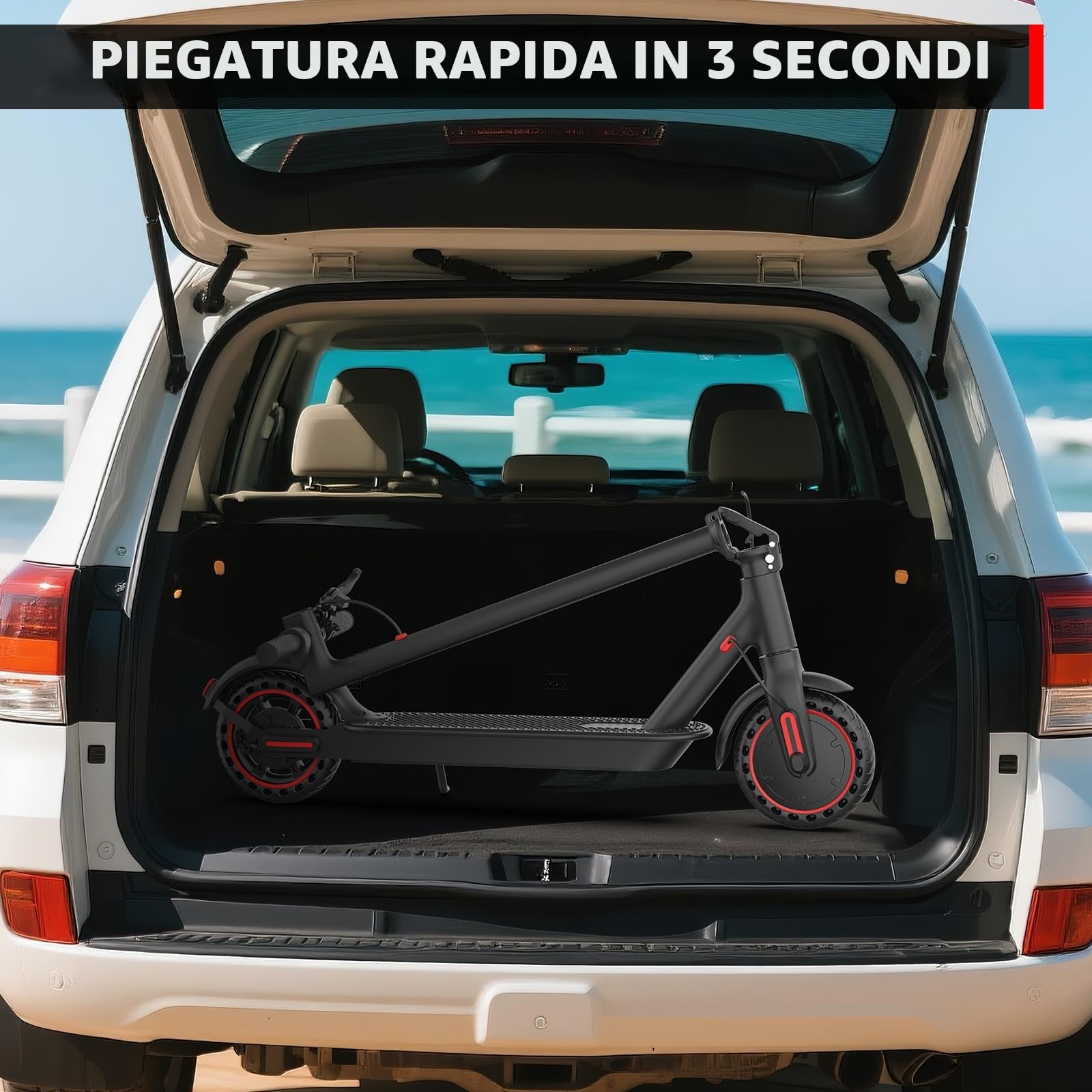 Monopattino Elettrico per Adulti, Scooter Elettrici Doppia frenata per I Viaggiatori Pneumatici 8.5 ",Autonomia 35 km