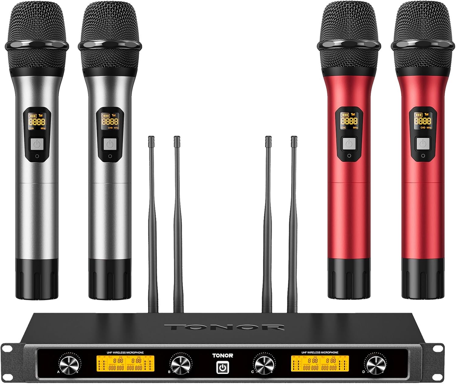 TONOR Wireless Microphones System with 4x10 Channels